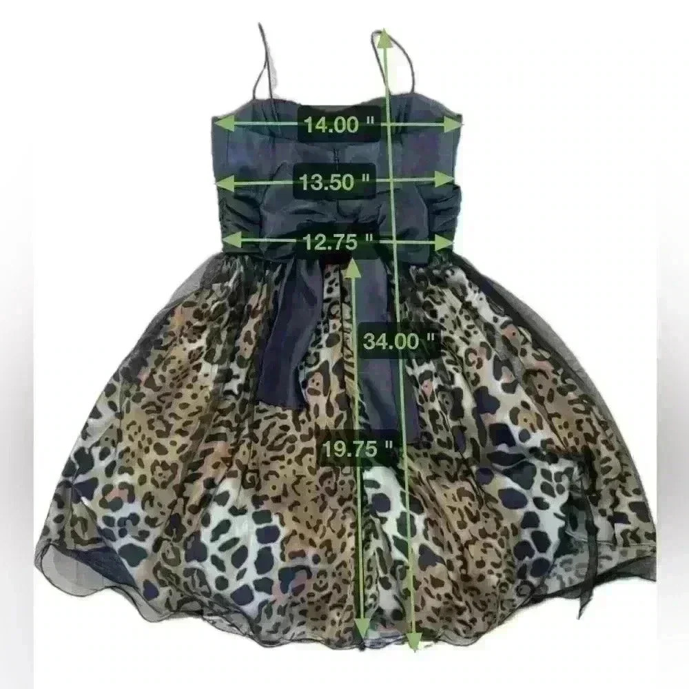 Blondie Nights, Fun Leopard Print, and Black Cocktail Dress. Size 1 - Picture 9 of 10